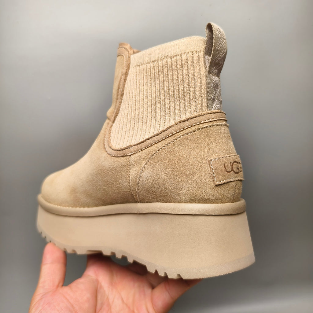 3258 5cm Thick-Sole Fashion Casual Shoes – Sand (In Stock)