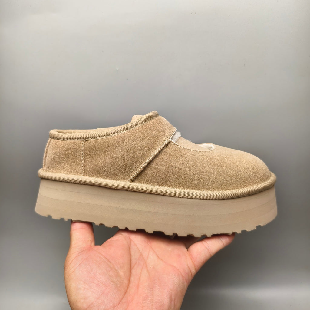 7612 Mary Jane Chunky Sole Fashion Shoes – Sand (In Stock)