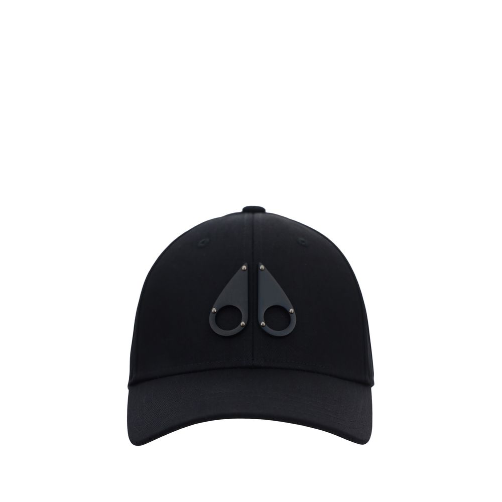 Moose Knuckles Black Cotton Baseball Cap