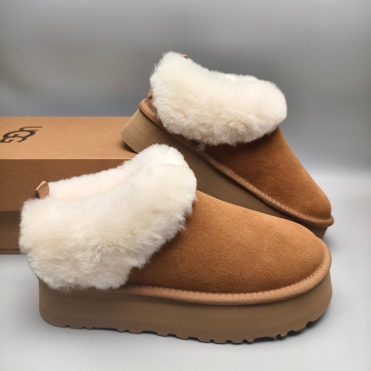 1393 Suede Thick-Sole Slip-On Lazy Shoes – Chestnut (In Stock)