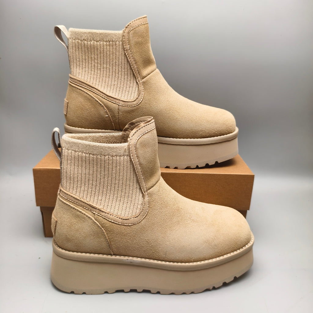 3258 5cm Thick-Sole Fashion Casual Shoes – Sand (In Stock)