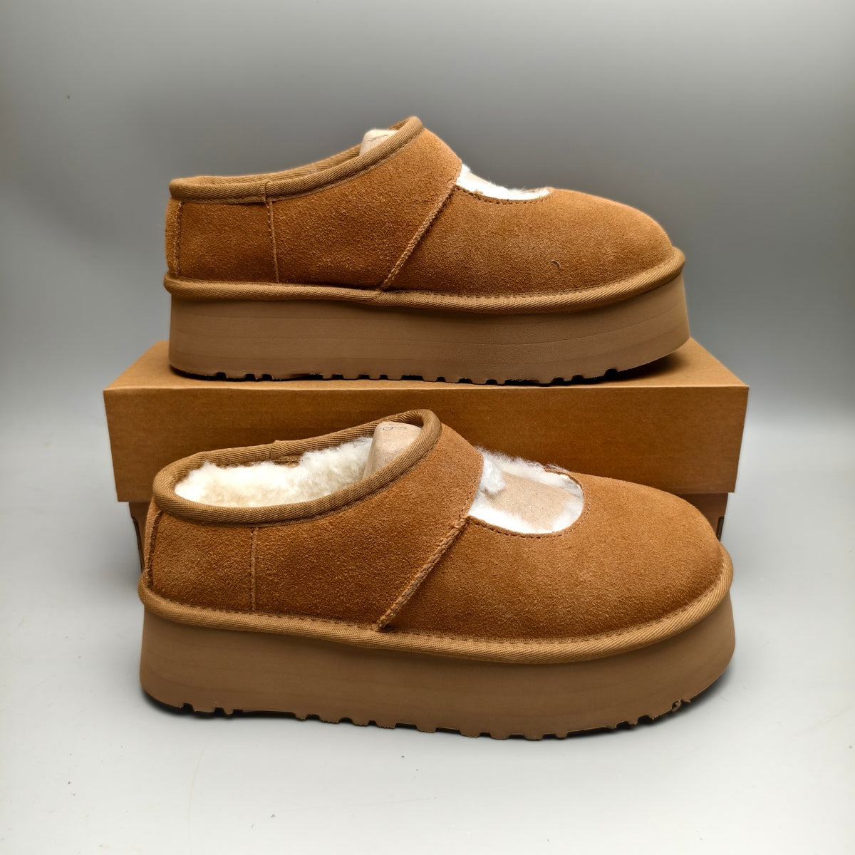 7612 Mary Jane Chunky Sole Fashion Shoes – Chestnut (In Stock)