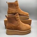 3258 5cm Thick-Sole Fashion Casual Shoes – Chestnut (In Stock)