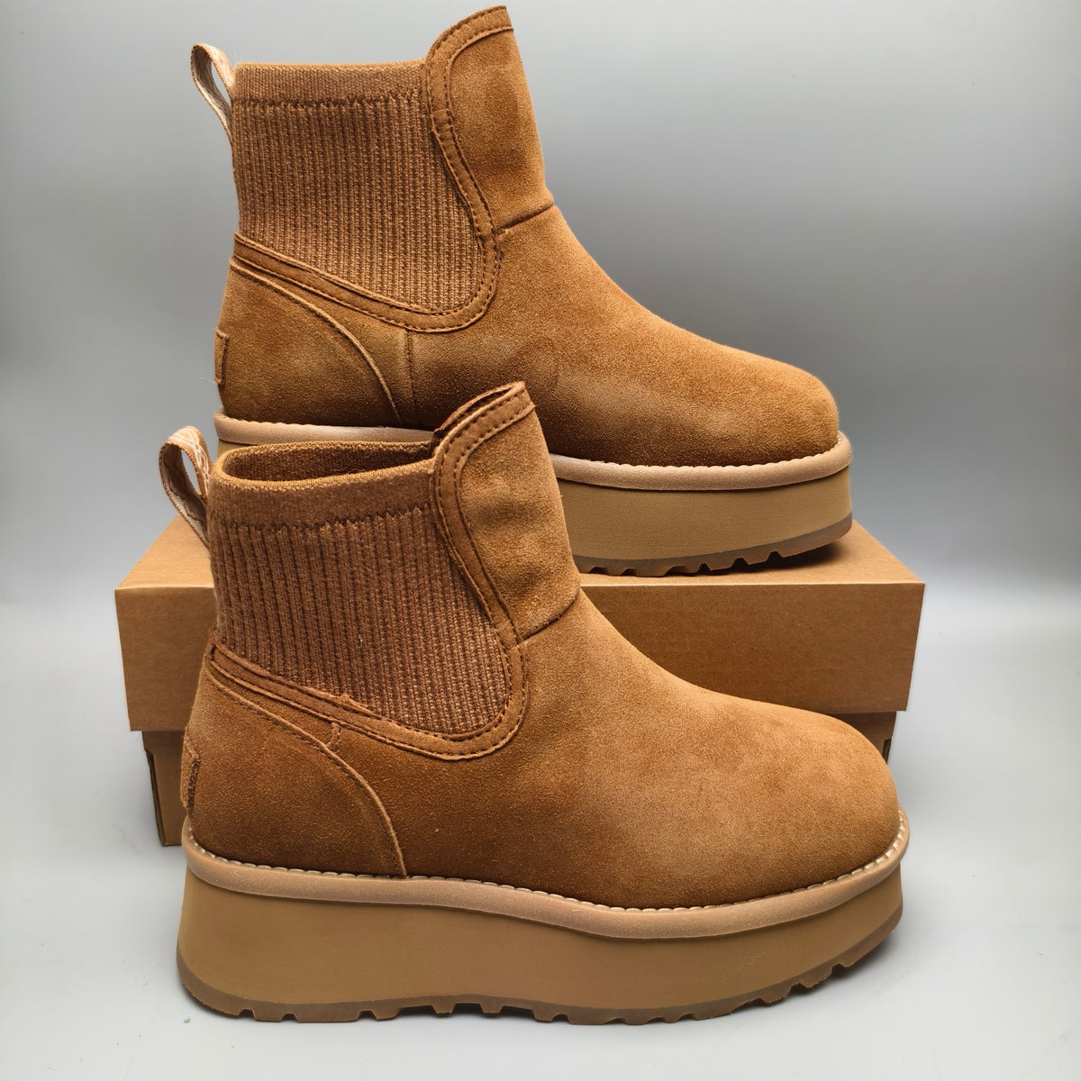 3258 5cm Thick-Sole Fashion Casual Shoes – Chestnut (In Stock)