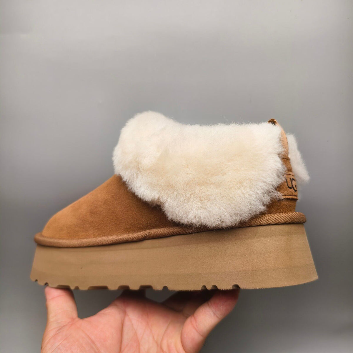 1393 Suede Thick-Sole Slip-On Lazy Shoes – Chestnut (In Stock)