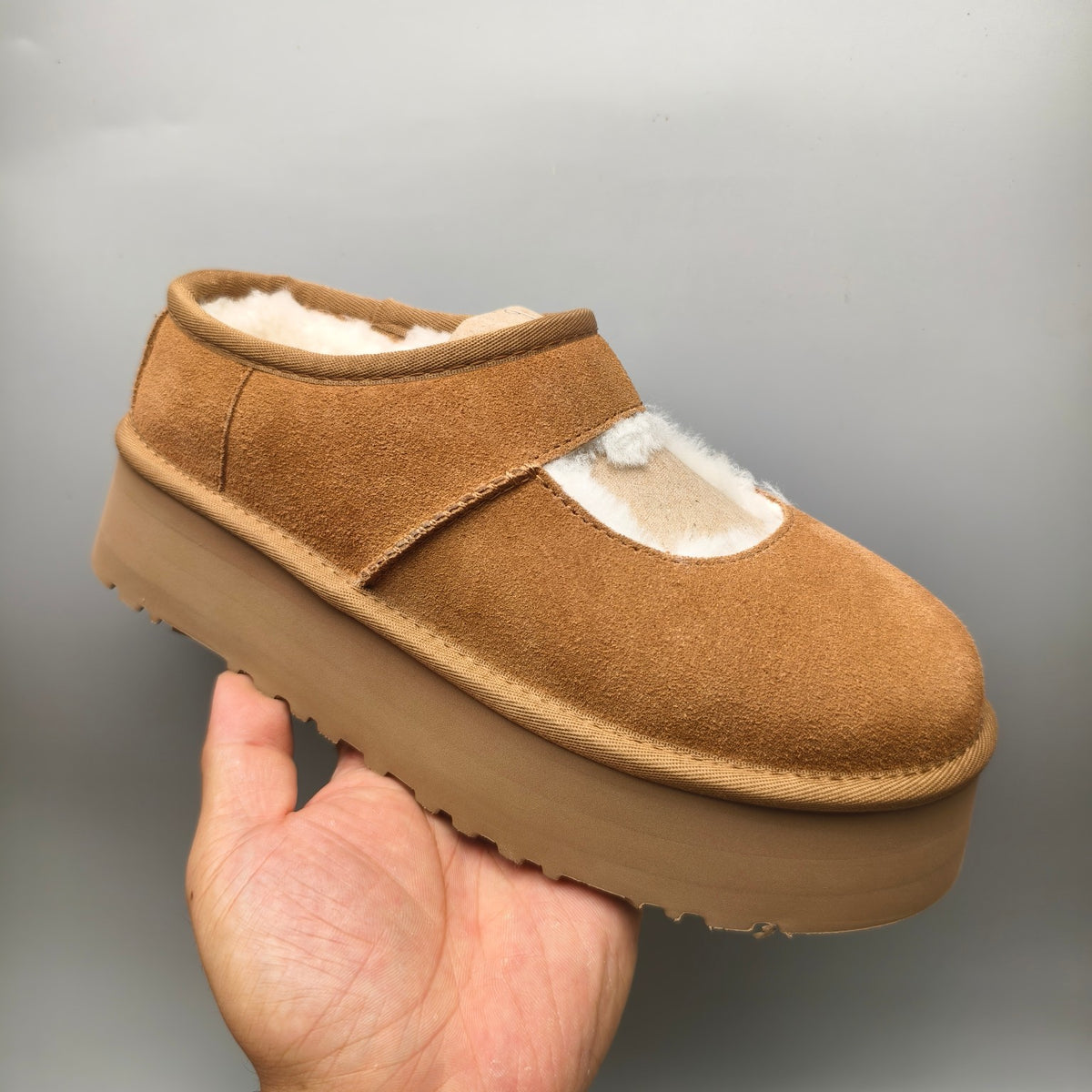 7612 Mary Jane Chunky Sole Fashion Shoes – Chestnut (In Stock)