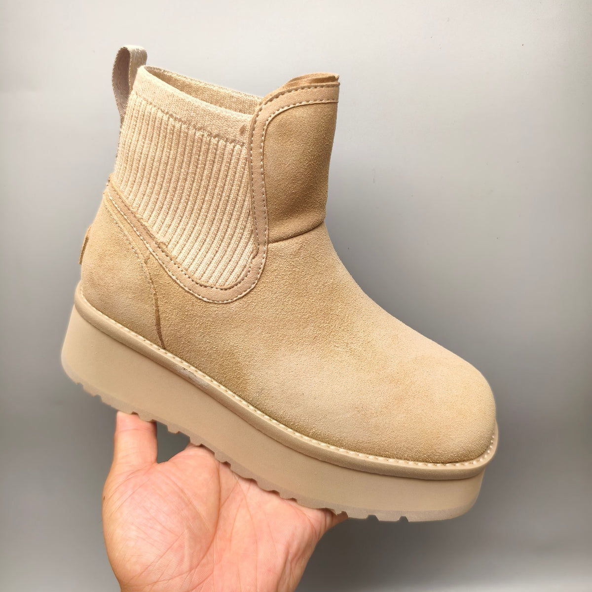 3258 5cm Thick-Sole Fashion Casual Shoes – Sand (In Stock)