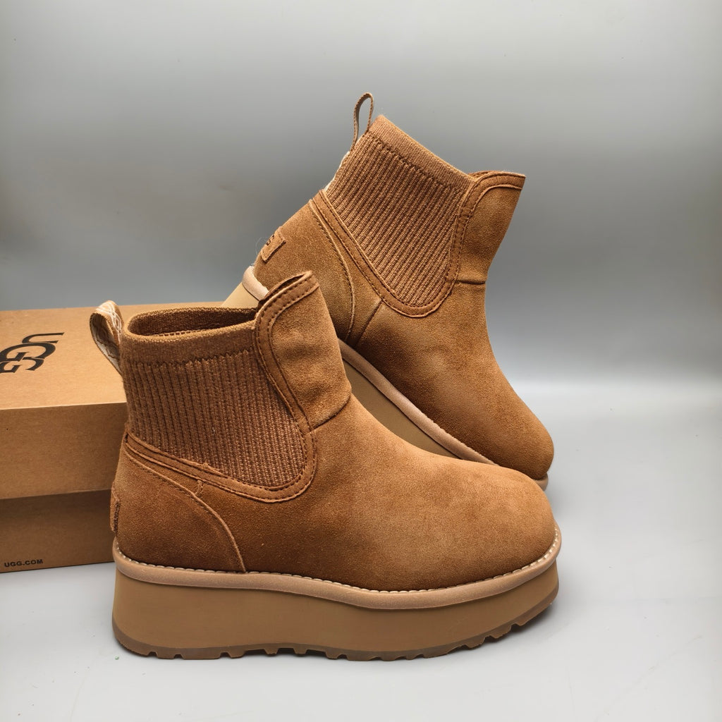 3258 5cm Thick-Sole Fashion Casual Shoes – Chestnut (In Stock)