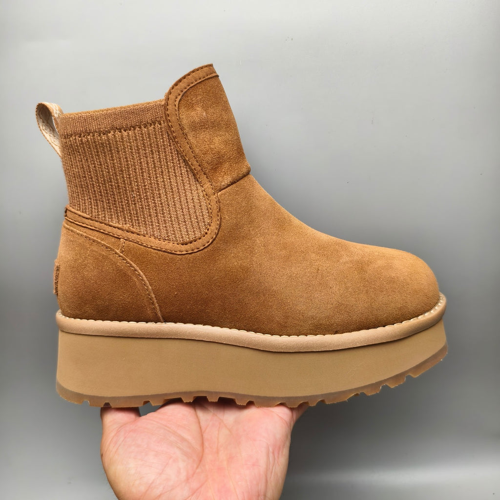 3258 5cm Thick-Sole Fashion Casual Shoes – Chestnut (In Stock)