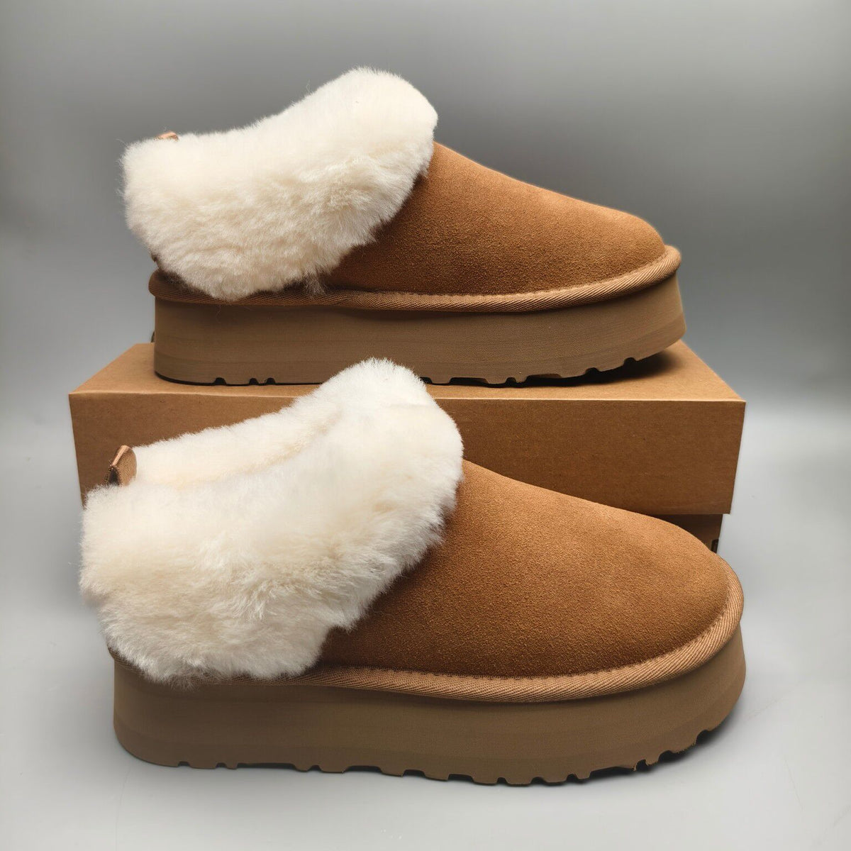 1393 Suede Thick-Sole Slip-On Lazy Shoes – Chestnut (In Stock)
