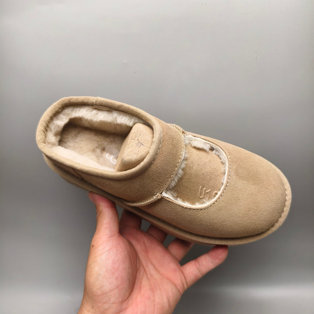 7612 Mary Jane Chunky Sole Fashion Shoes – Sand (In Stock)