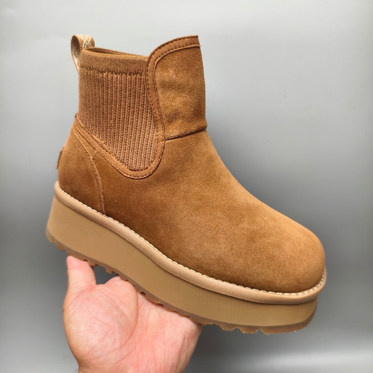 3258 5cm Thick-Sole Fashion Casual Shoes – Chestnut (In Stock)