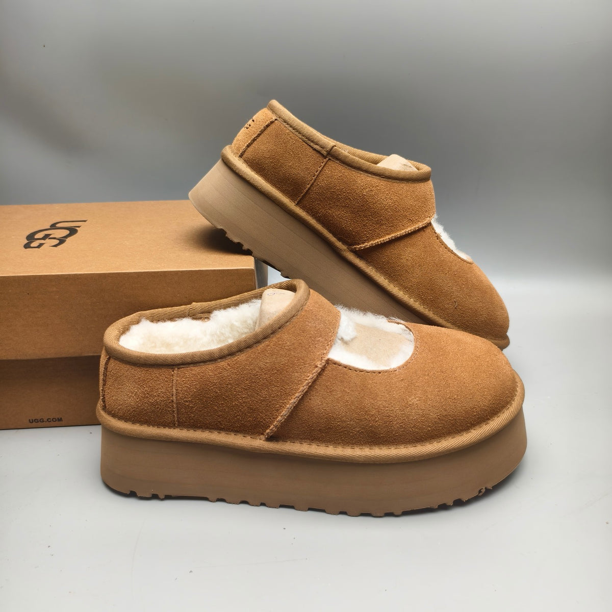 7612 Mary Jane Chunky Sole Fashion Shoes – Chestnut (In Stock)