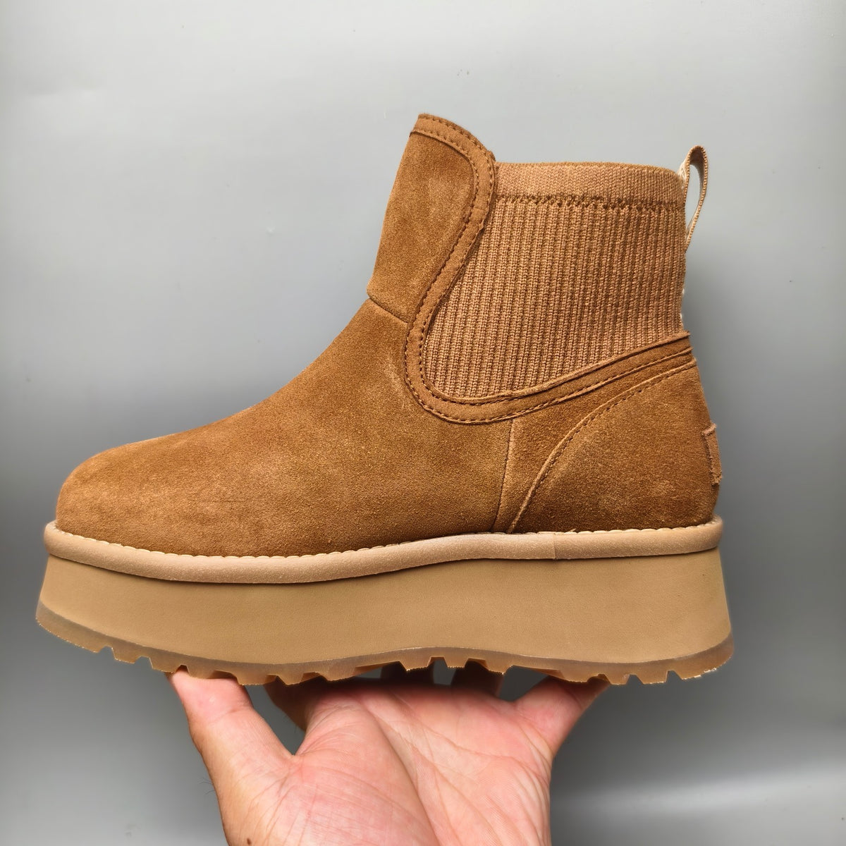 3258 5cm Thick-Sole Fashion Casual Shoes – Chestnut (In Stock)
