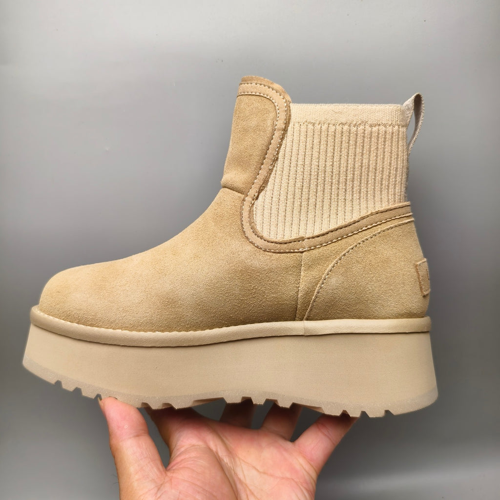 3258 5cm Thick-Sole Fashion Casual Shoes – Sand (In Stock)