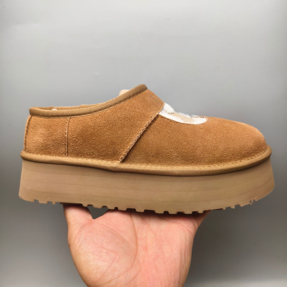 7612 Mary Jane Chunky Sole Fashion Shoes – Chestnut (In Stock)